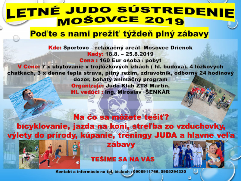 Pozvánka na Judo Camp Mošovce